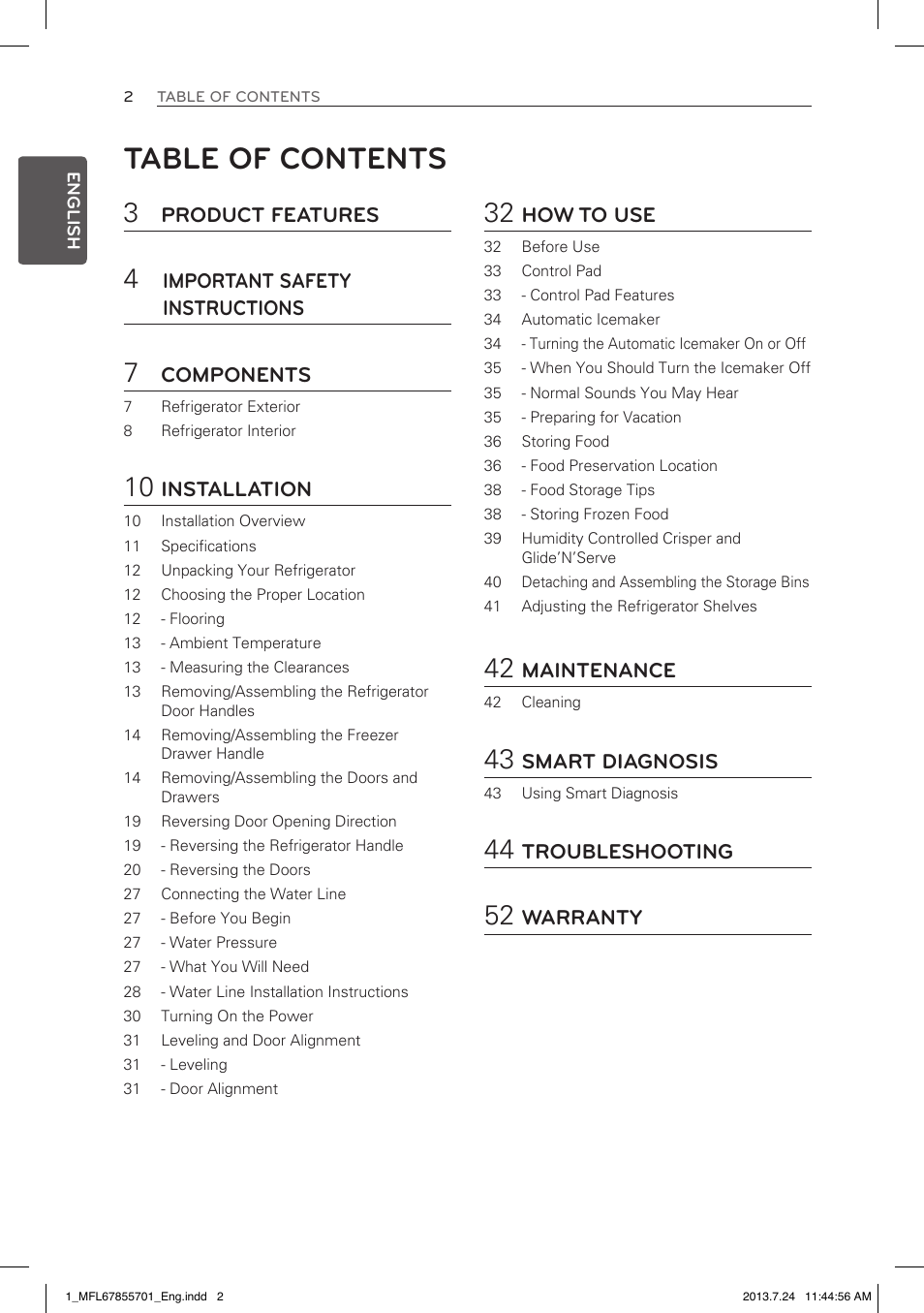 LG LBC24360SW User Manual | Page 2 / 59