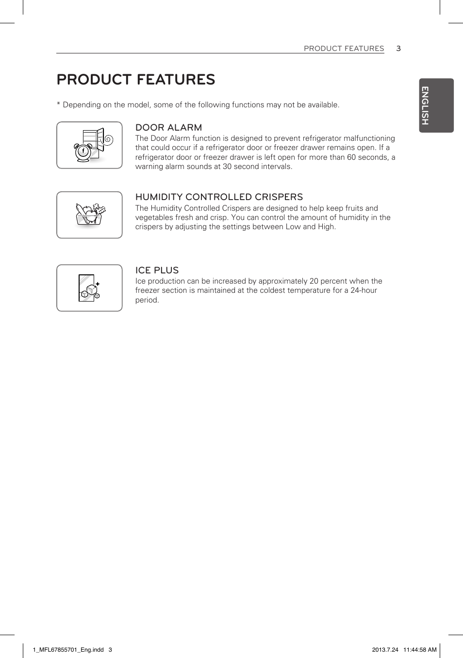 Product features | LG LBC24360SW User Manual | Page 3 / 59