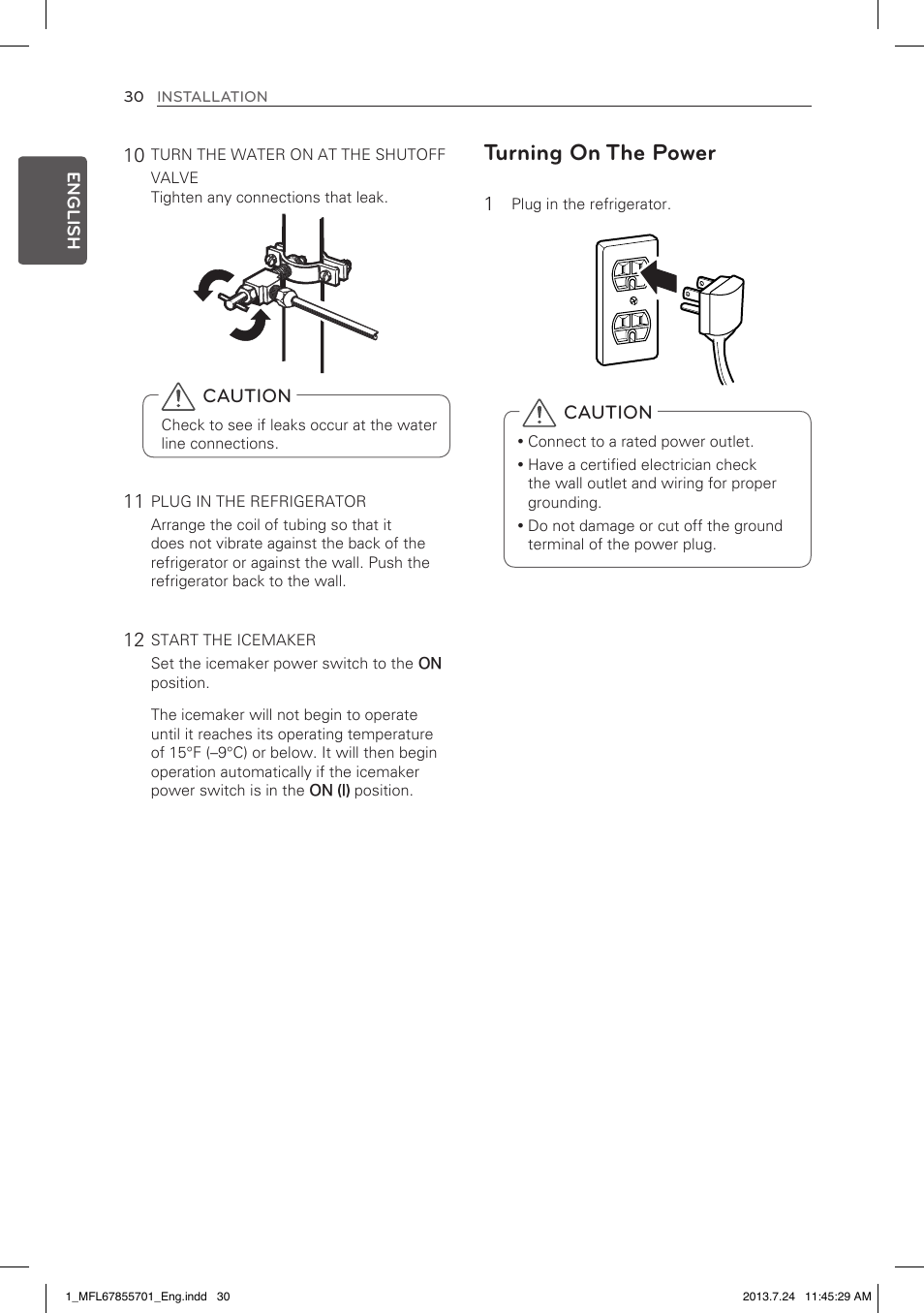 Turning on the power | LG LBC24360SW User Manual | Page 30 / 59