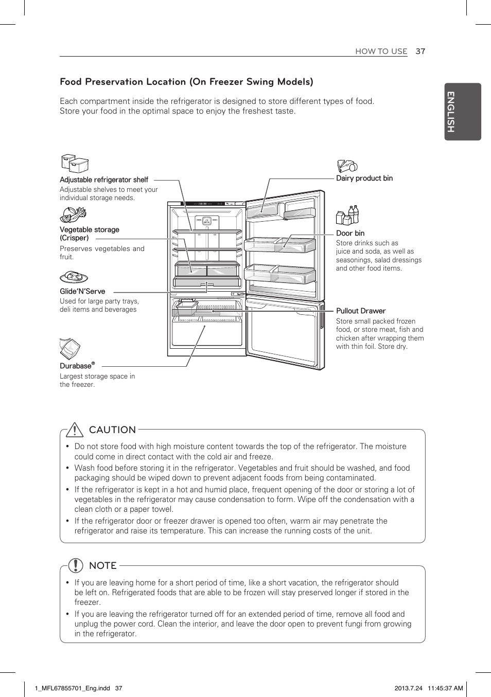 Caution, English | LG LBC24360SW User Manual | Page 37 / 59