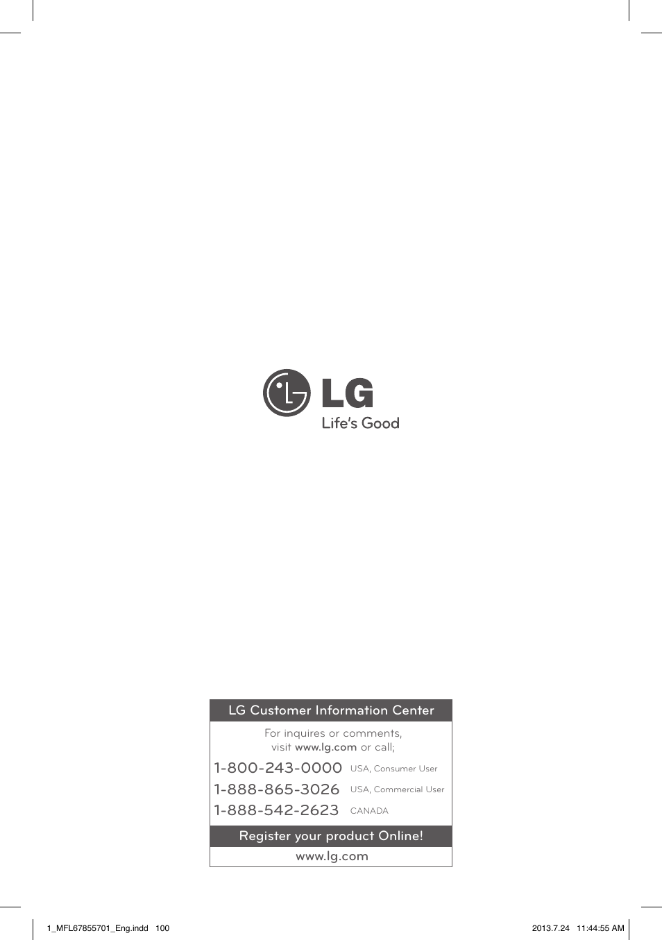 LG LBC24360SW User Manual | Page 59 / 59