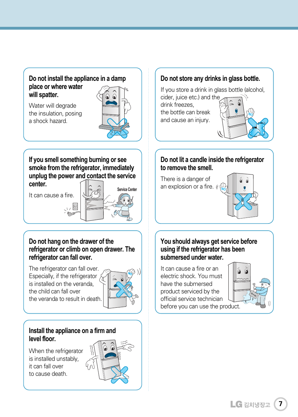 LG GR-J303UG User Manual | Page 7 / 44