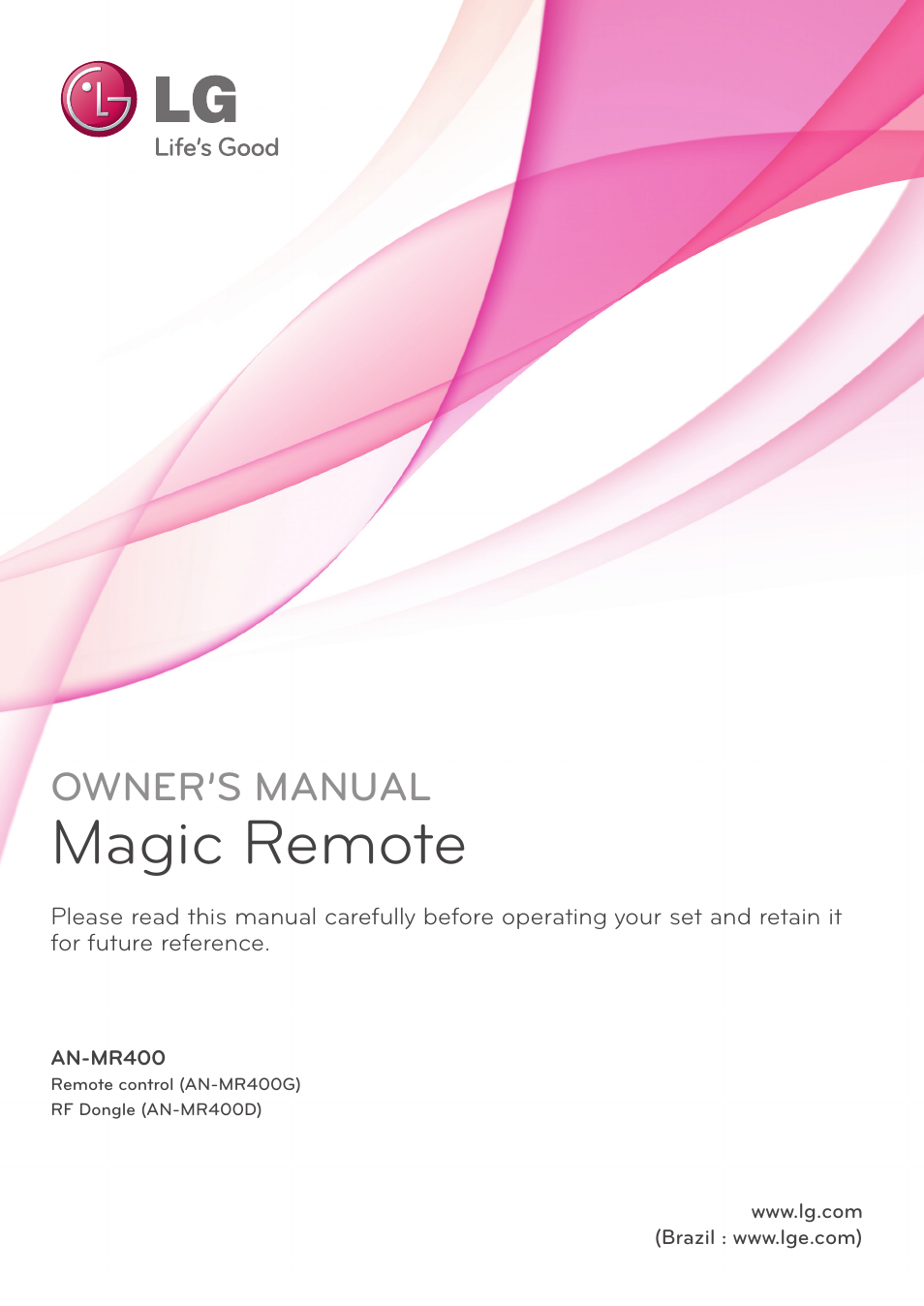LG AN-MR400 User Manual | 5 pages