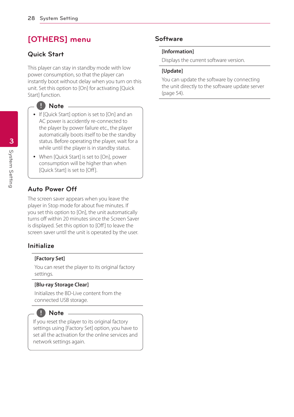 Others] menu, 28 – [others] menu | LG BP530 User Manual | Page 28 / 68