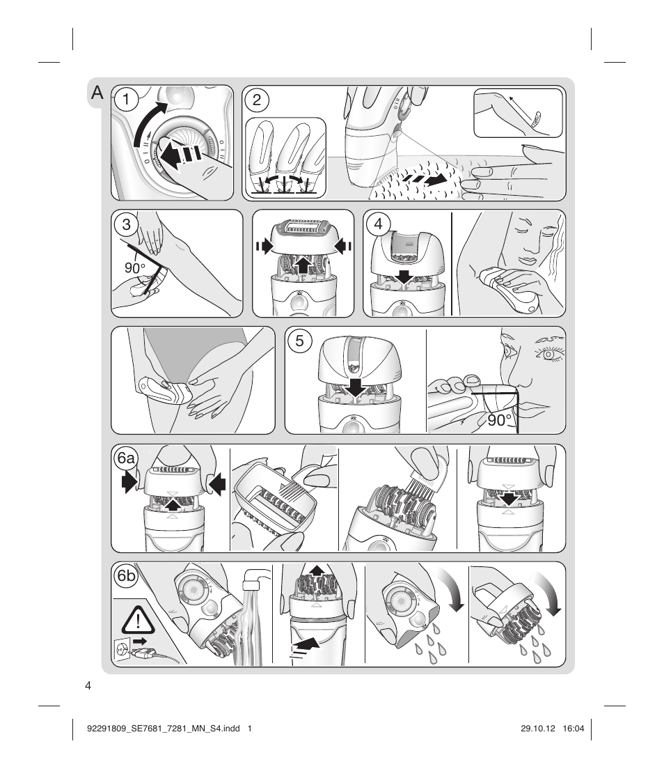 92291809_se7681_7281_mn_s4, 6a 6b | Braun 7681-5377 Silk-épil 7 User Manual | Page 4 / 74