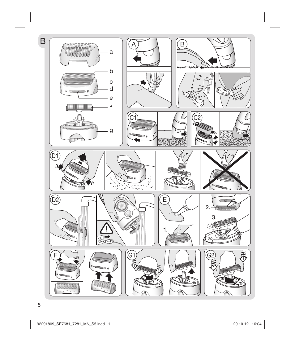 92291809_se7681_7281_mn_s5, Ab c1 c2, D1 d2 e f g1 g2 | Braun 7681-5377 Silk-épil 7 User Manual | Page 5 / 74
