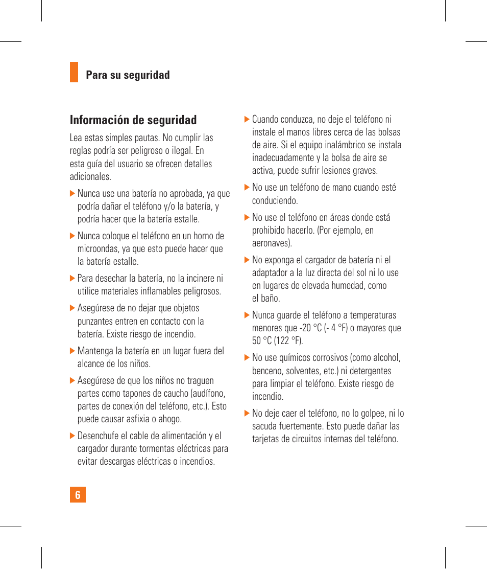 Información de seguridad | LG CF360 User Manual | Page 139 / 262