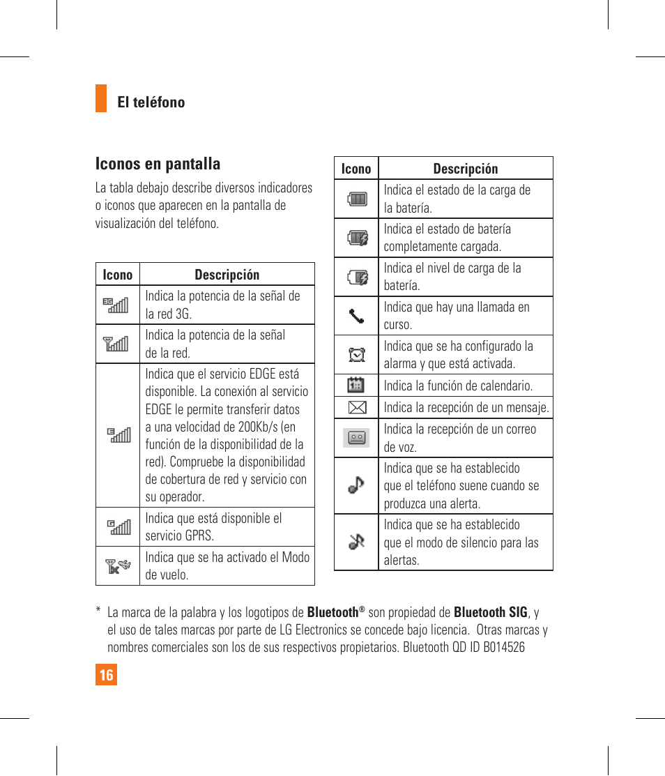 Iconos en pantalla | LG CF360 User Manual | Page 149 / 262