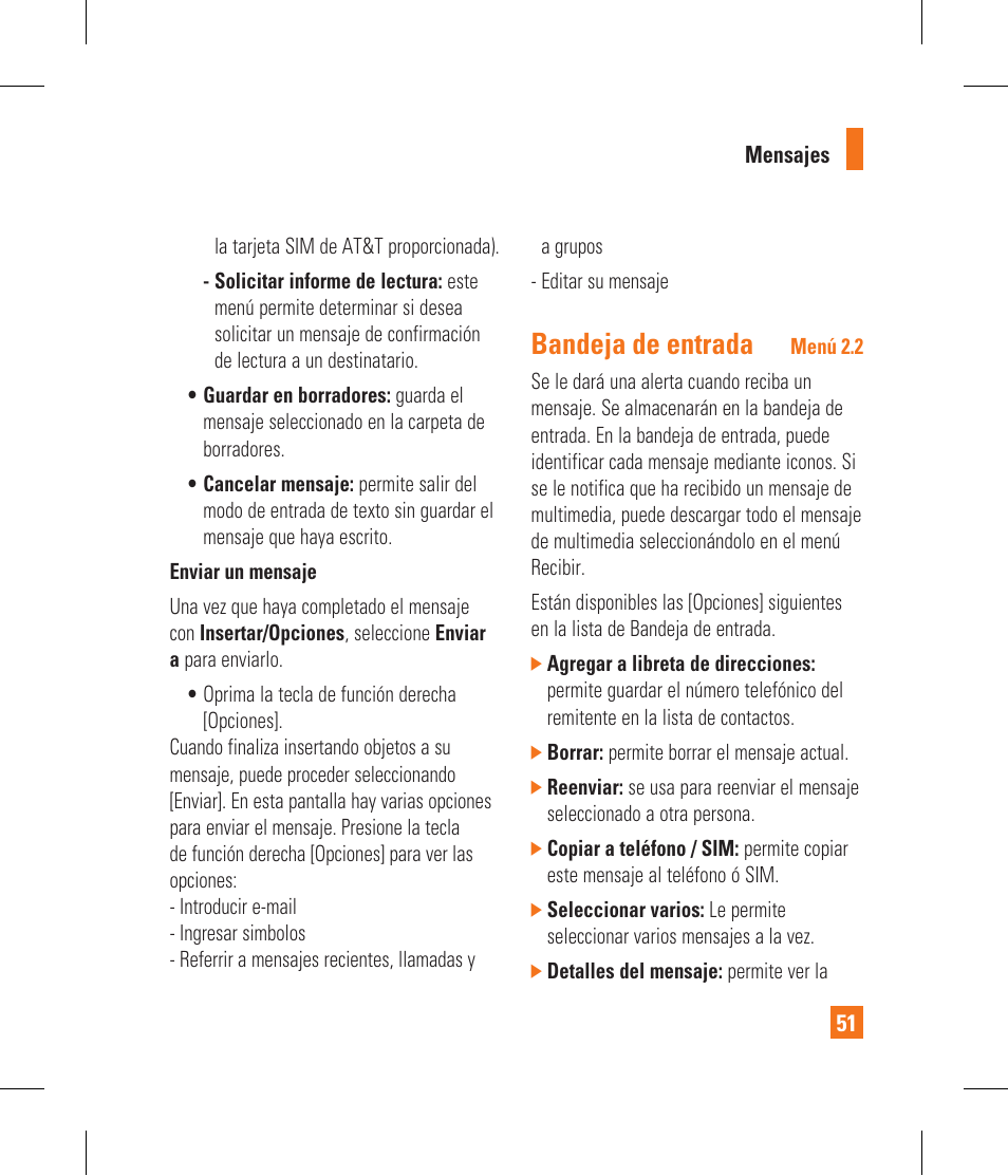 Bandeja de entrada | LG CF360 User Manual | Page 184 / 262