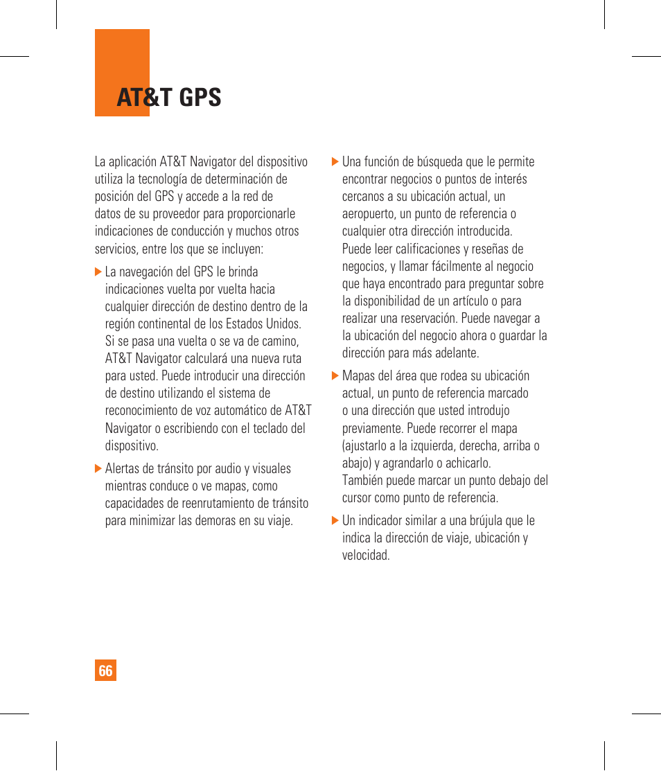 At&t gps | LG CF360 User Manual | Page 199 / 262