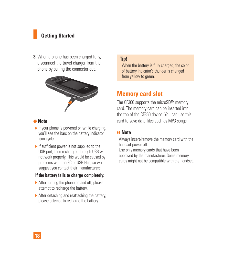LG CF360 User Manual | Page 22 / 262