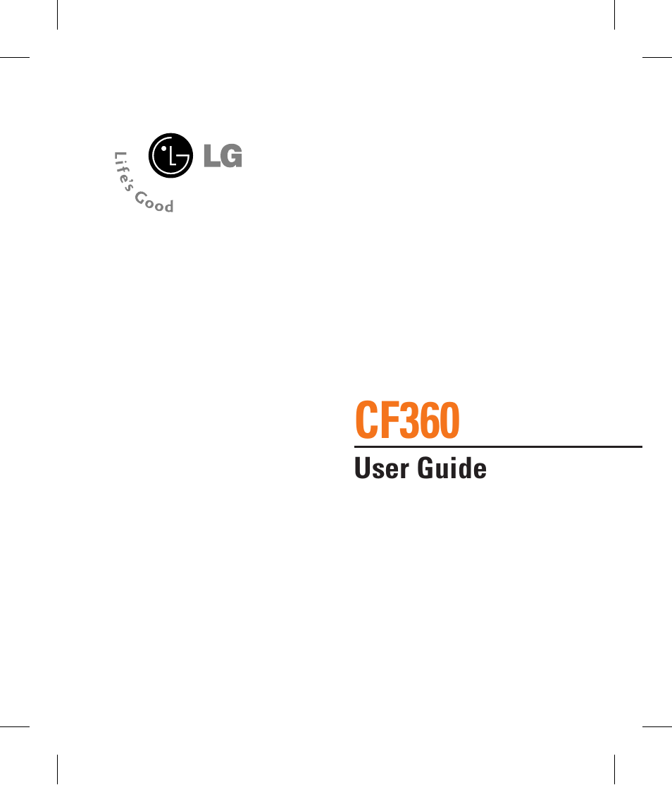 Cf360 | LG CF360 User Manual | Page 5 / 262