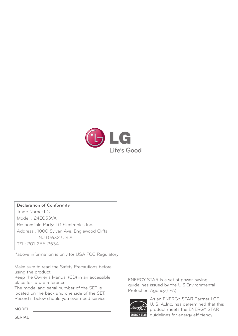 LG 24EC53V-P User Manual | Page 28 / 28