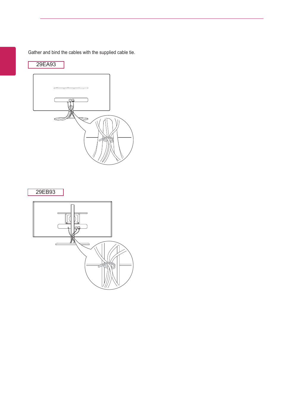 Tidying cables, Tidying, Cables | LG 29EA93-P User Manual | Page 14 / 40