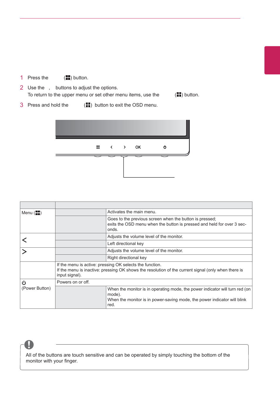 Customizing settings, Activating the main menu | LG 29EA93-P User Manual | Page 27 / 40
