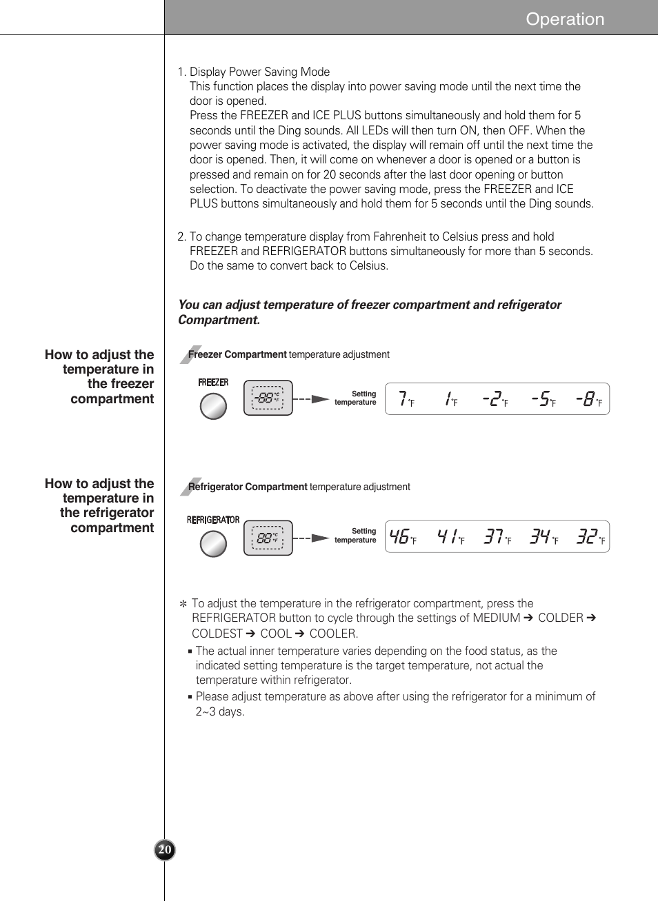 Operation | LG LSC21943ST User Manual | Page 20 / 39