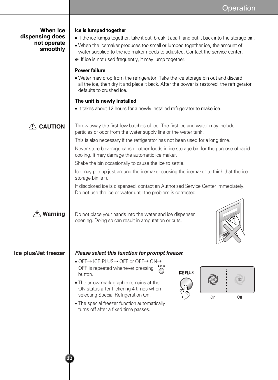 Operation | LG LSC21943ST User Manual | Page 22 / 39