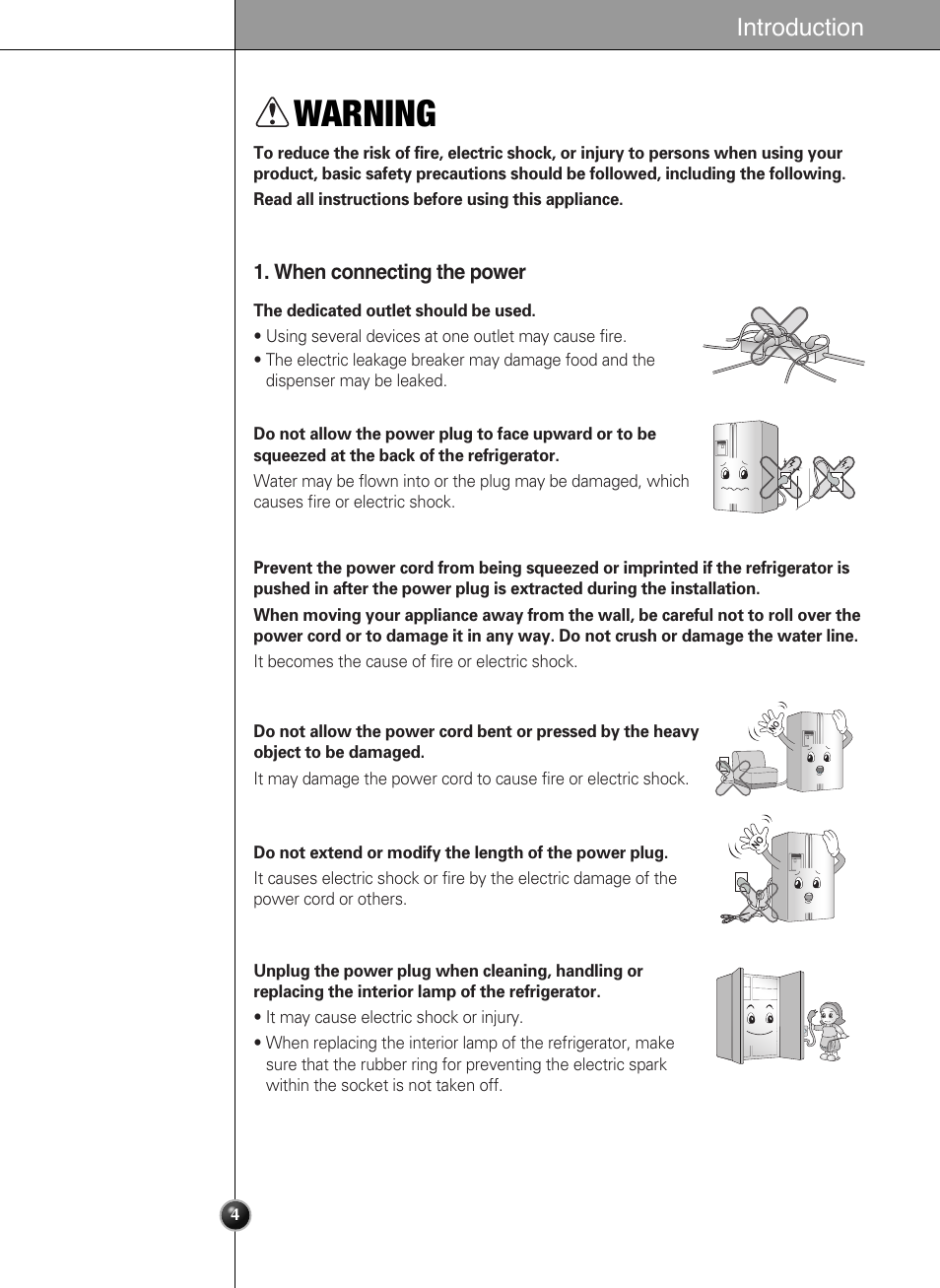 Warning, Introduction | LG LSC21943ST User Manual | Page 4 / 39
