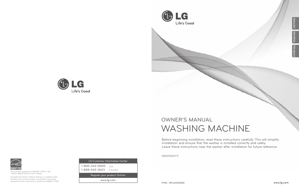 LG WM3150HVC User Manual | 120 pages