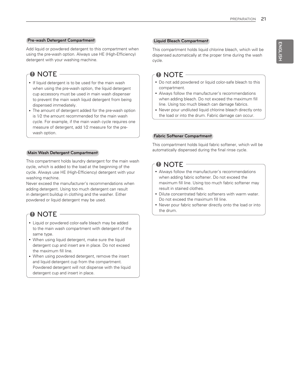 LG WM3150HVC User Manual | Page 21 / 120