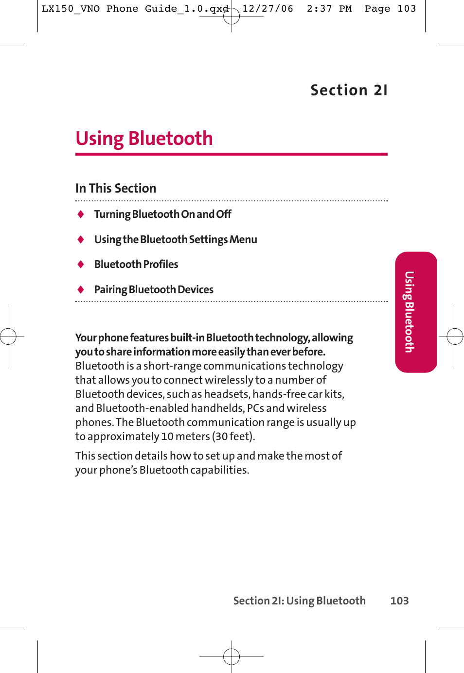 Using bluetooth | LG LG150 User Manual | Page 115 / 174