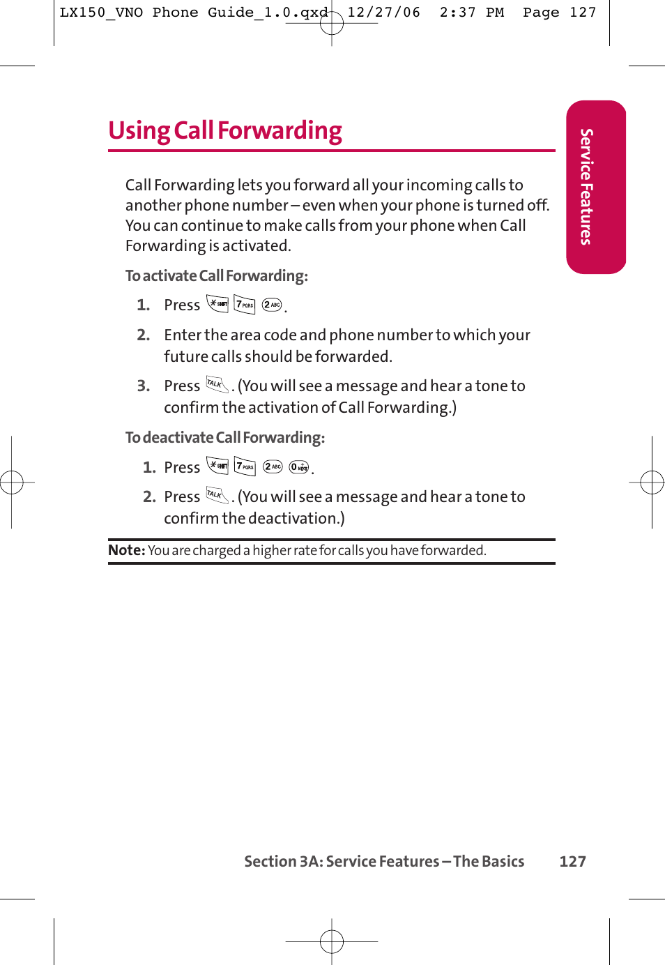 Using call forwarding | LG LG150 User Manual | Page 139 / 174