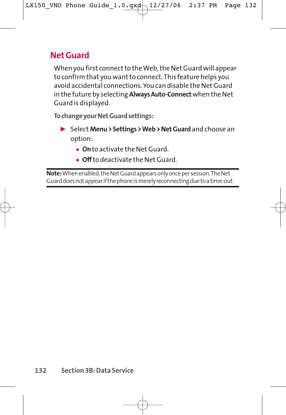 Net guard | LG LG150 User Manual | Page 144 / 174