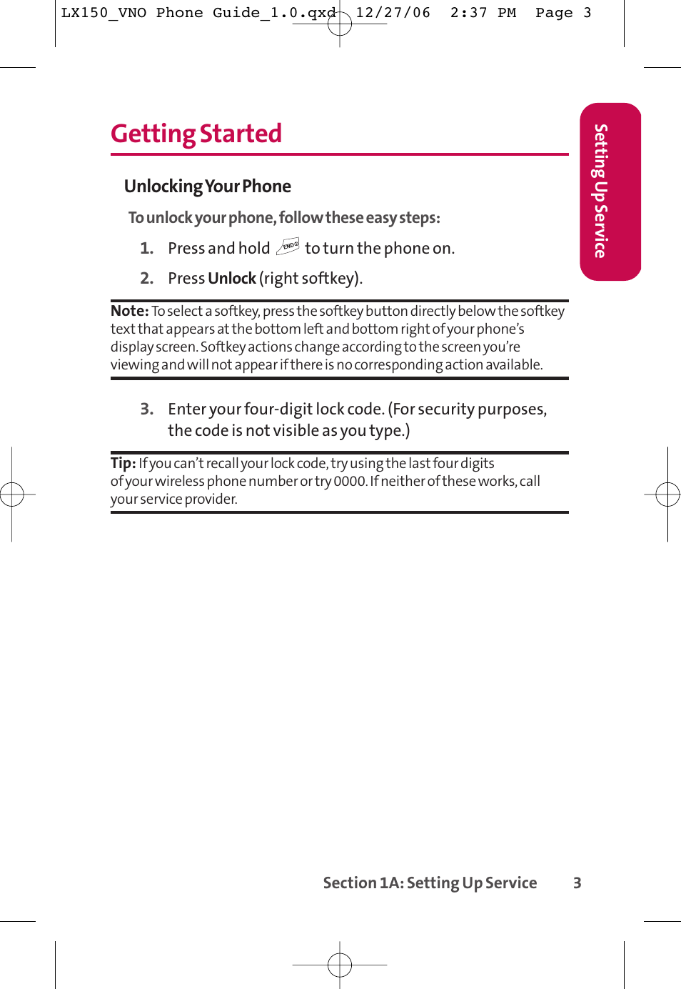 Getting started | LG LG150 User Manual | Page 15 / 174