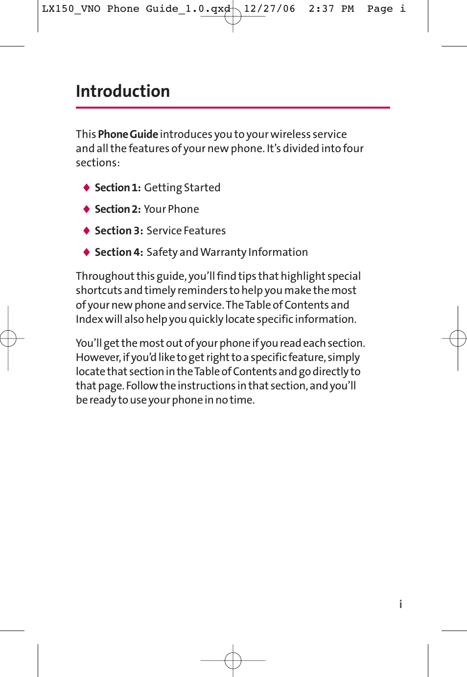 Introduction | LG LG150 User Manual | Page 7 / 174