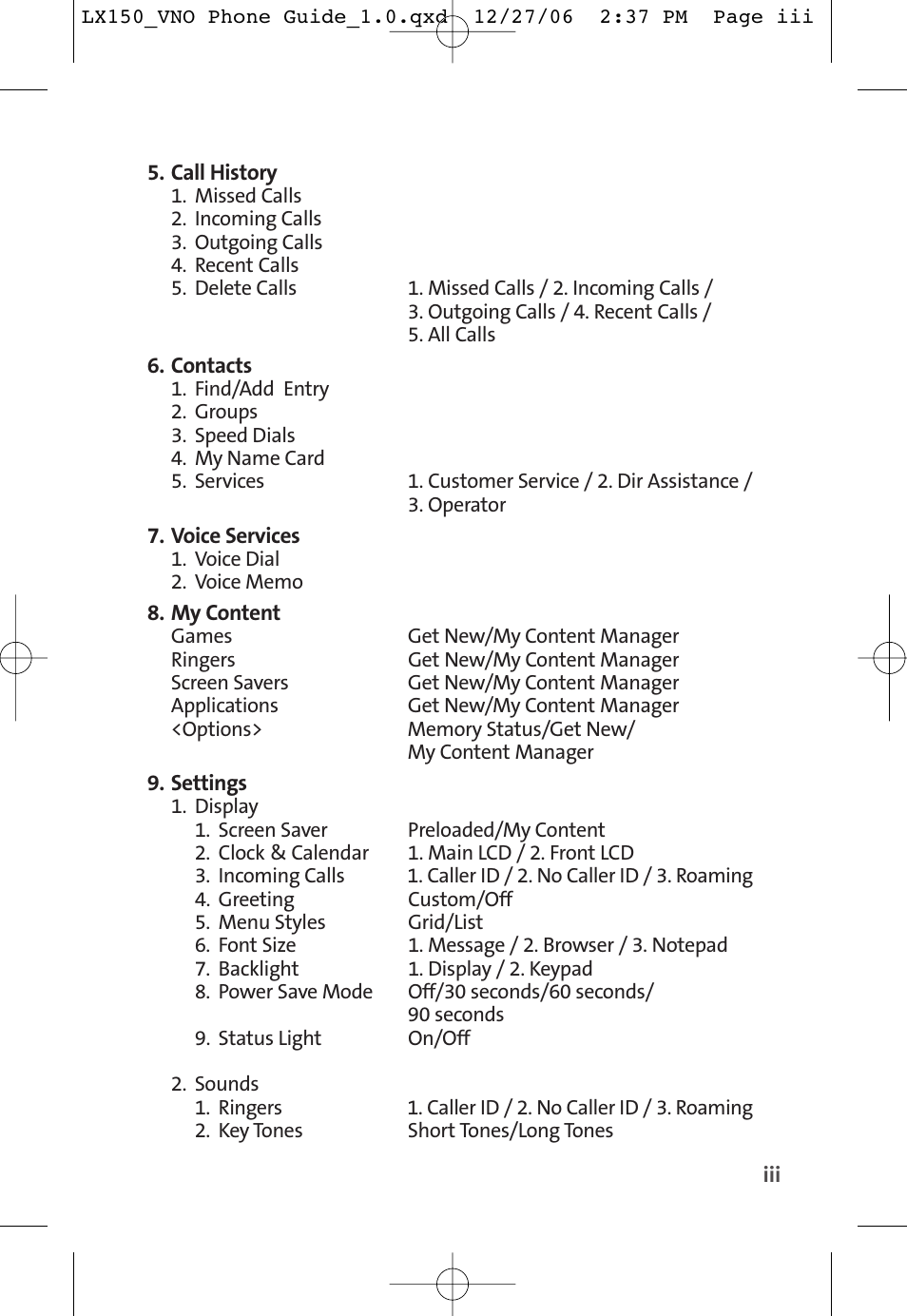 LG LG150 User Manual | Page 9 / 174