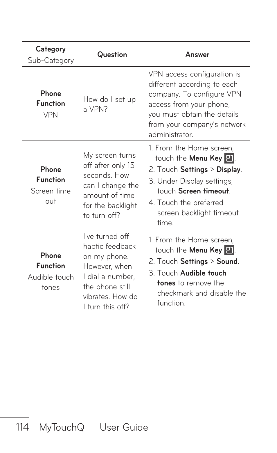 114 mytouchq | user guide | LG LGC800VL User Manual | Page 114 / 342