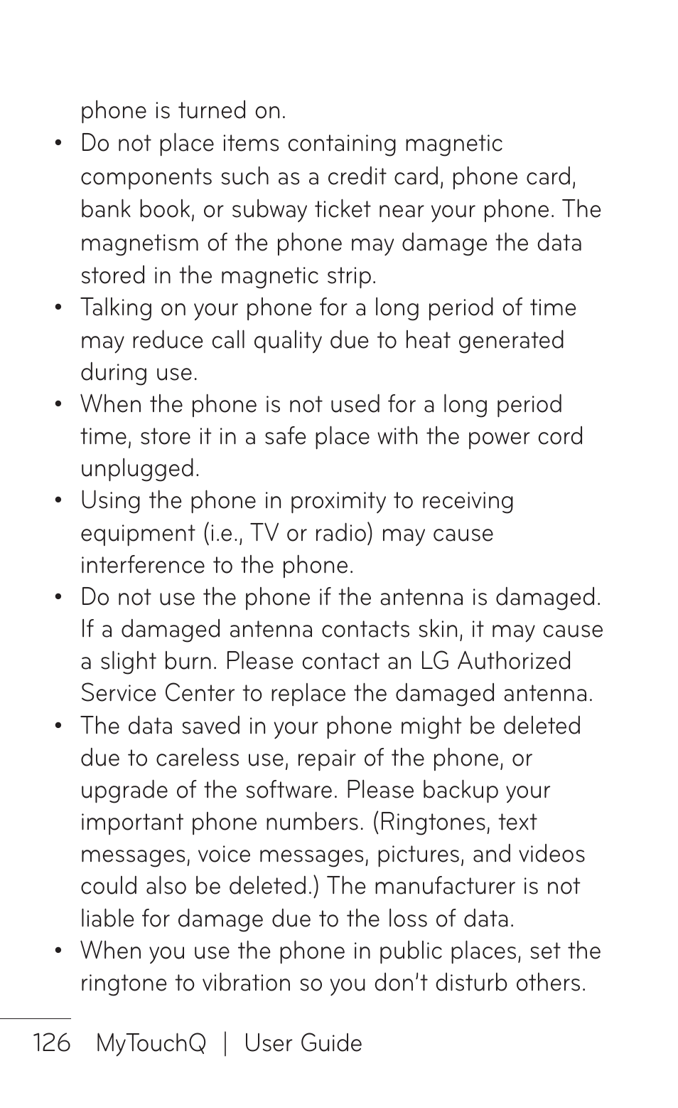 LG LGC800VL User Manual | Page 126 / 342