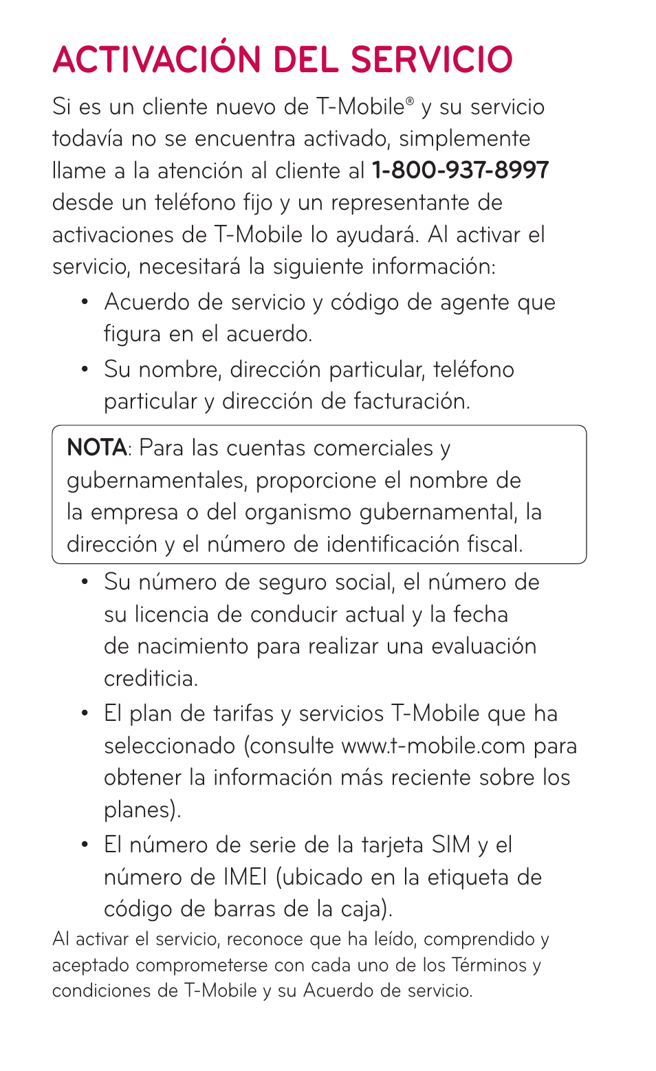 Activación del servicio | LG LGC800VL User Manual | Page 166 / 342