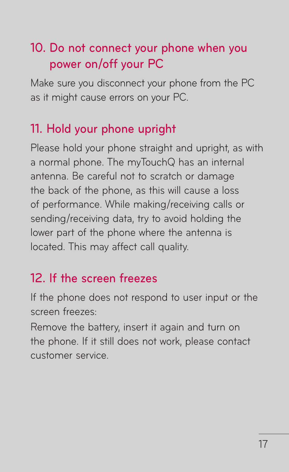 LG LGC800VL User Manual | Page 17 / 342