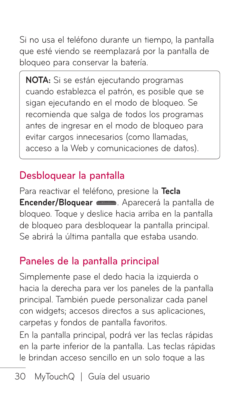 Desbloquear la pantalla, Paneles de la pantalla principal | LG LGC800VL User Manual | Page 192 / 342