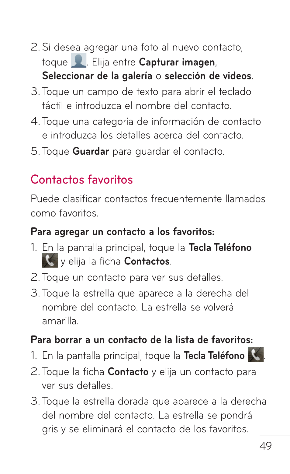 Contactos favoritos | LG LGC800VL User Manual | Page 211 / 342