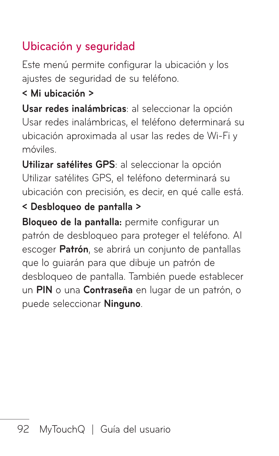 Ubicación y seguridad | LG LGC800VL User Manual | Page 254 / 342