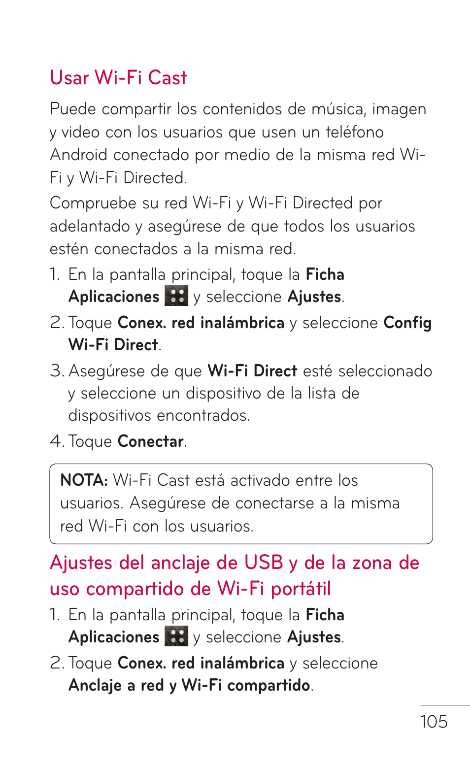 Usar wi-fi cast | LG LGC800VL User Manual | Page 267 / 342