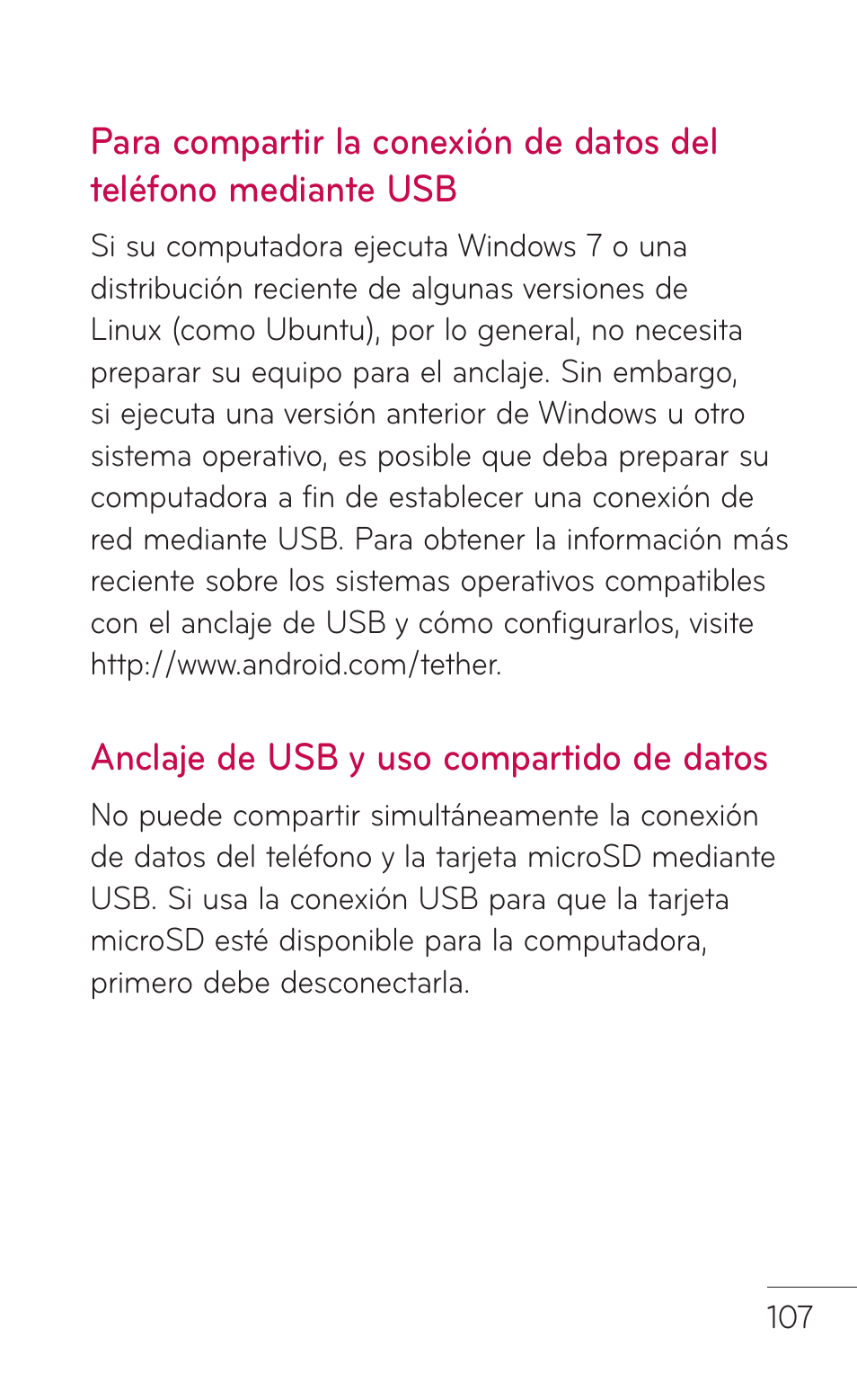 Anclaje de usb y uso compartido de datos | LG LGC800VL User Manual | Page 269 / 342