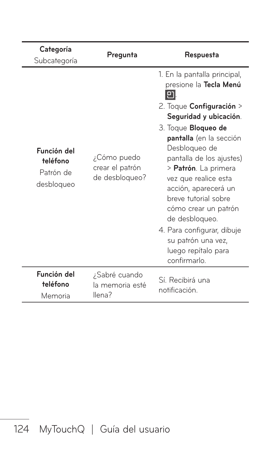 124 mytouchq | guía del usuario | LG LGC800VL User Manual | Page 286 / 342