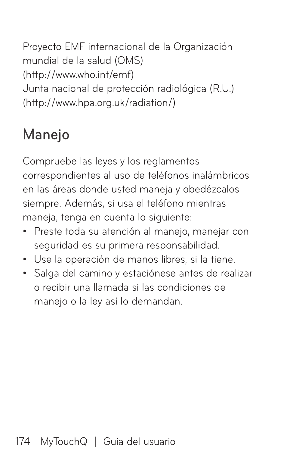 Manejo | LG LGC800VL User Manual | Page 336 / 342