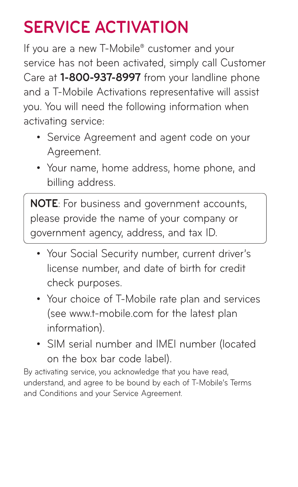 Service activation | LG LGC800VL User Manual | Page 4 / 342