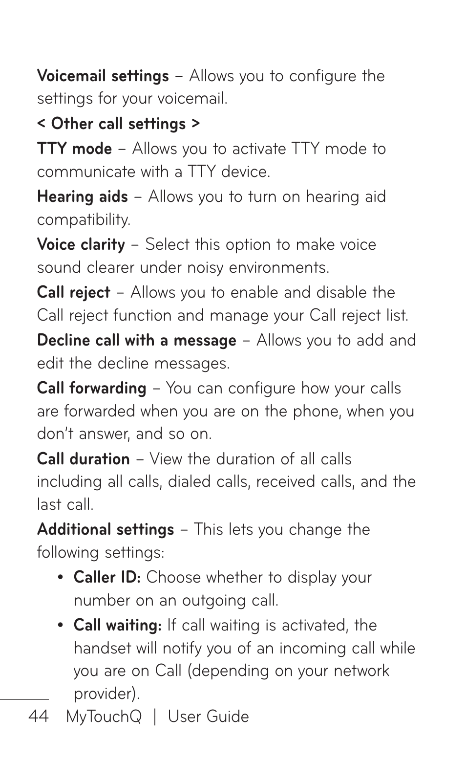 LG LGC800VL User Manual | Page 44 / 342