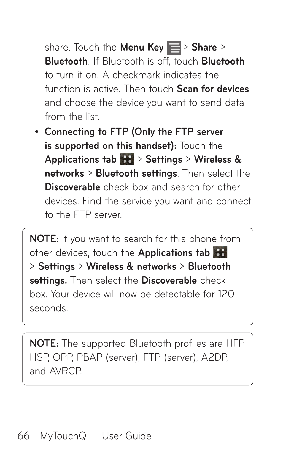 LG LGC800VL User Manual | Page 66 / 342