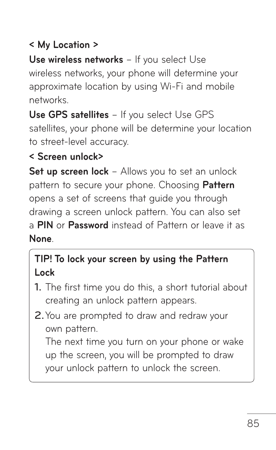 LG LGC800VL User Manual | Page 85 / 342