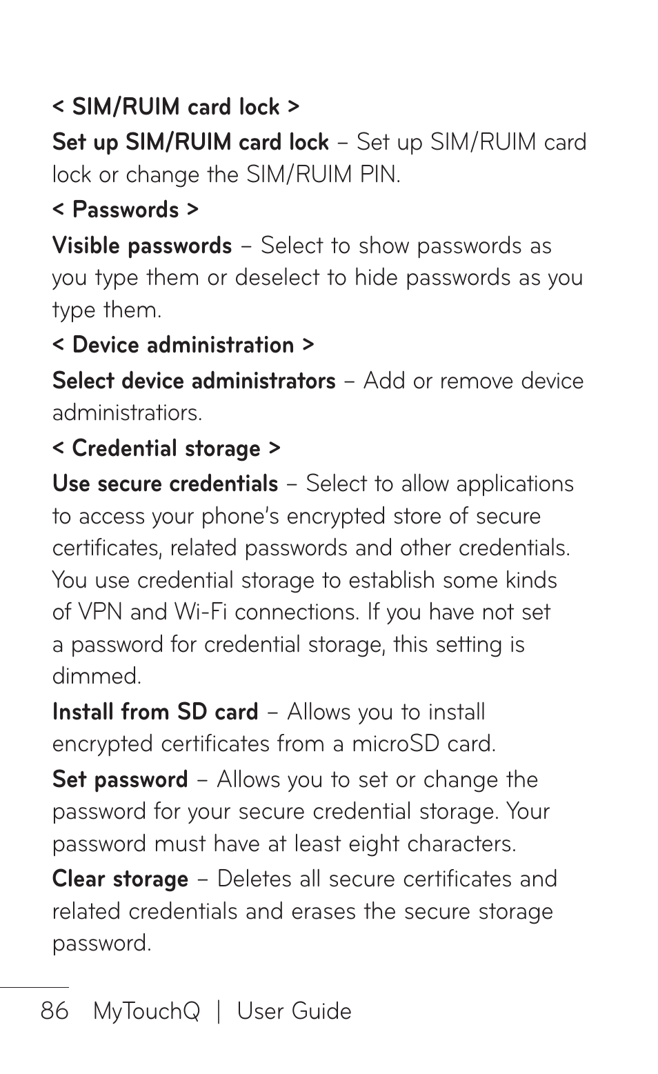 LG LGC800VL User Manual | Page 86 / 342