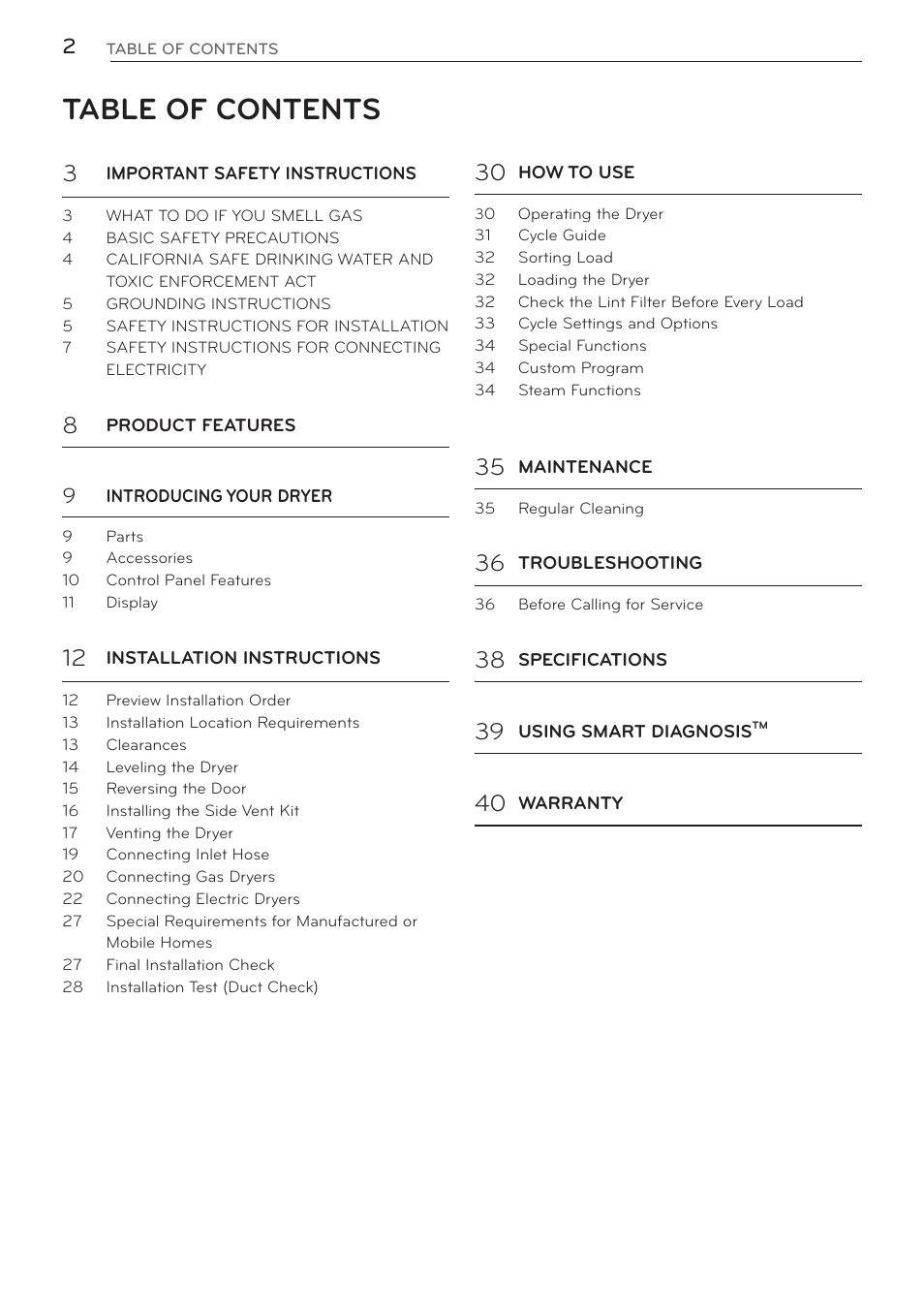 LG DLGY1702V User Manual | Page 2 / 84