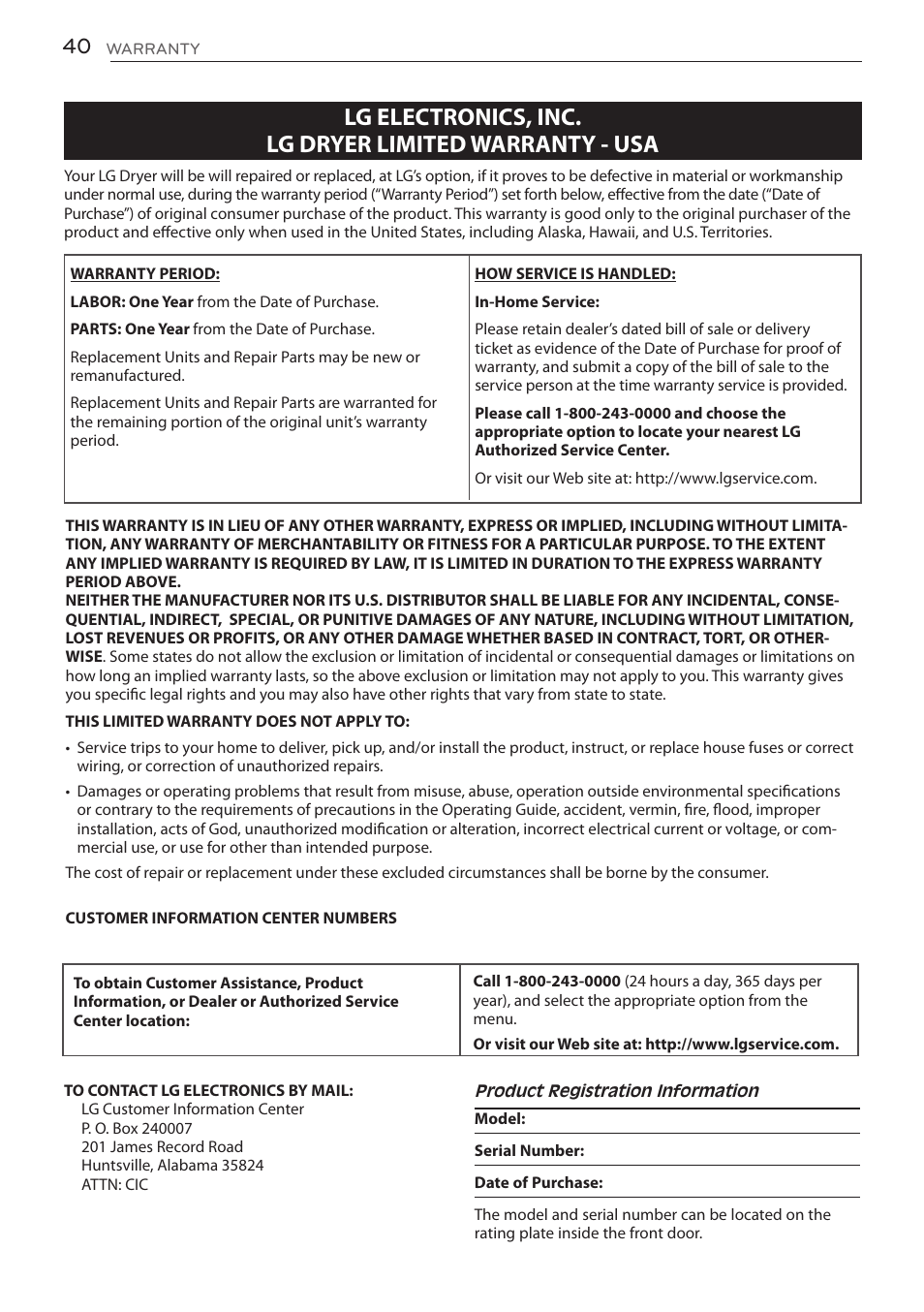 LG DLGY1702V User Manual | Page 40 / 84