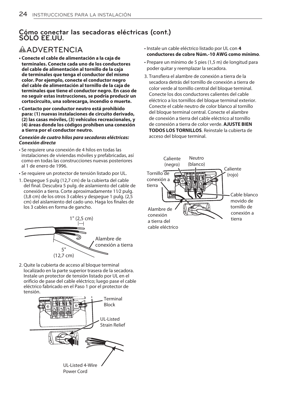 Wadvertencia | LG DLGY1702V User Manual | Page 64 / 84