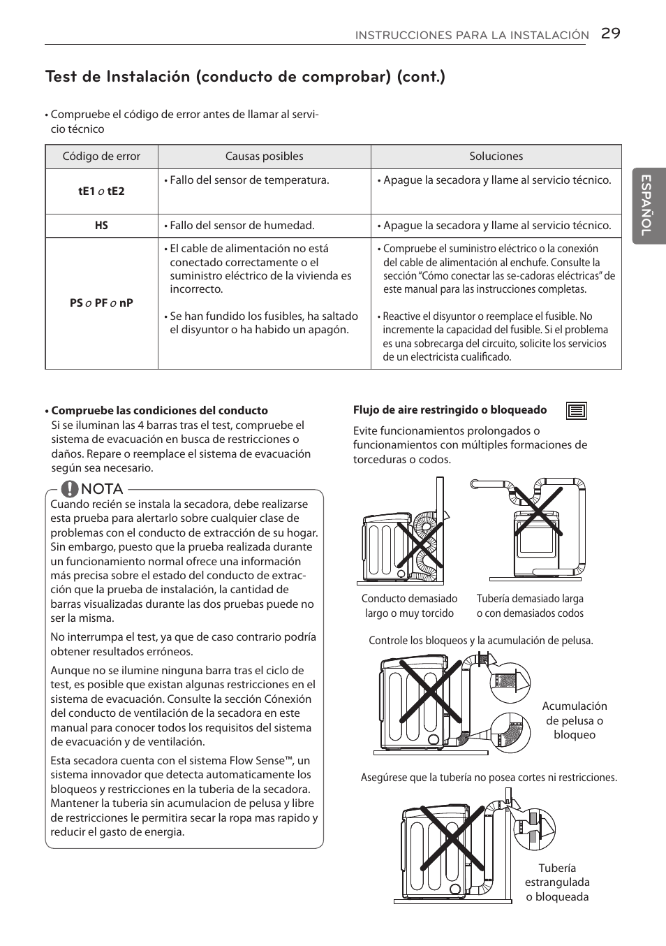 Nota | LG DLGY1702V User Manual | Page 69 / 84